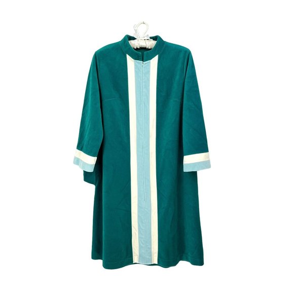 Vintage Velour Robe Overcoat Size 16 Vanity Fair Housecoat 70s - Picture 1 of 8